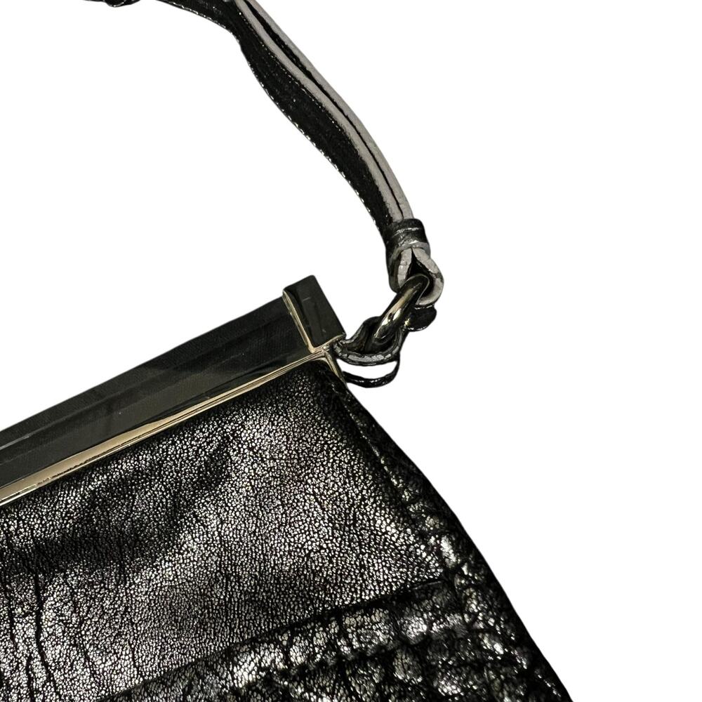 Chloe Lucite Handle Silver Leather Clutch Handbag Vintage Y2K $1,495 Retail Lux - Picture 10 of 13